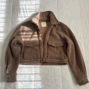 Abercrombie & Fitch Tan Sherpa Jacket